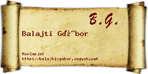 Balajti Gábor névjegykártya